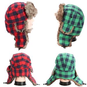 Unisex Adult Plaid Winter Trooper Hat