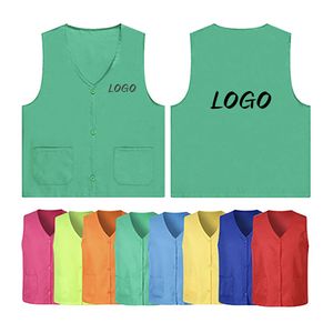 Unisex Volunteer Vest Supermarket Uniform With Button