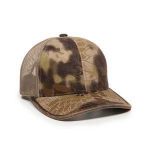 Unstructured Camo Cap w/Weathered Cotton Binding Visor & Mesh Back