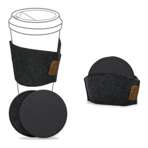 Upcycled Black FELTRO COASTER SET