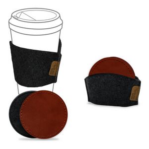Upcycled Black FELTRO COASTER SET