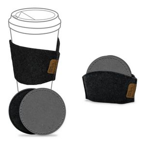 Upcycled Black FELTRO COASTER SET