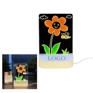 Usb Acrylic Light Message Board With 7 Colors Pen