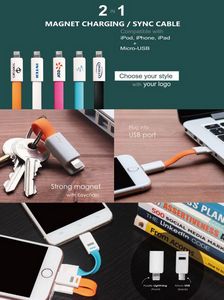 Usb Magnet Charging Cable W/ Keychain 2 In 1