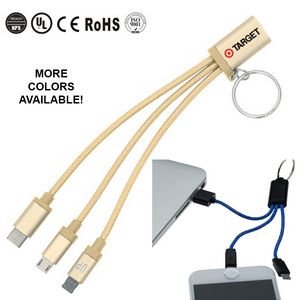 Usb Phone Charging Cable Keychain 2-In-1