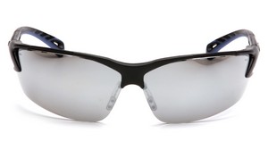 Black Frame with Silver Mirror Lens