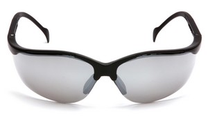 Black Frame with Silver Mirror Lens