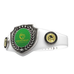 VibraprintÂ® Antique Shield Championship Belt in White