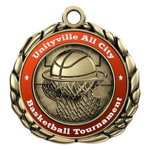 VibraprintÂ® Basketball Quali-Craft Medallion (2-1/2")