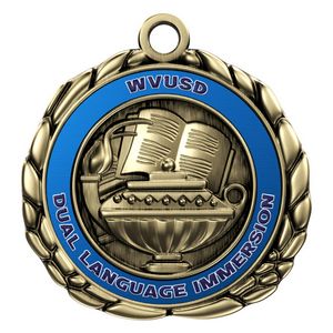 VibraprintÂ® Book & Lamp Quali-Craft Medallion (2-1/2")