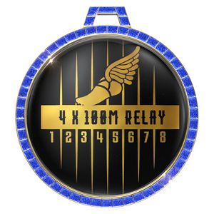 VibraprintÂ® Bright Gold Blue GEM Insert Medallion (2-1/4")