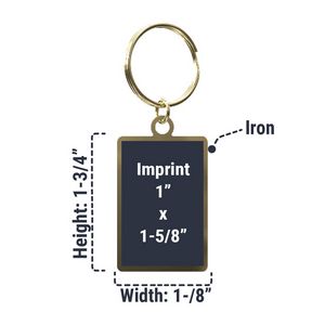 Vibraprint® Bright Gold Rectangle Key Tag (1-1/8" x 1-3/4")