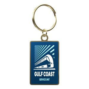 VibraprintÂ® Bright Gold Rectangle Key Tag (1-1/8" x 1-3/4")