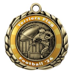 VibraprintÂ® Football Quali-Craft Medallion (2-1/2")
