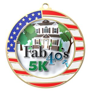 VibraprintÂ® Matte American Flag Insert Medallion (2-3/4")