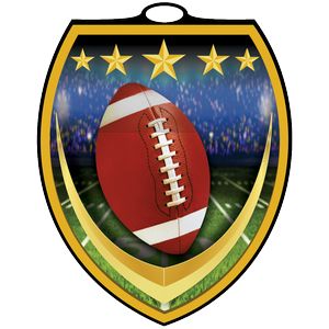 VibraprintÂ® Shield Football Medallion (3")