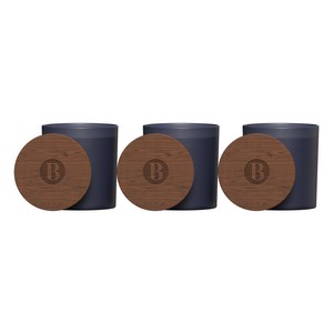 Vista Glass Candle 3-Pack With Acacia Wood Lids