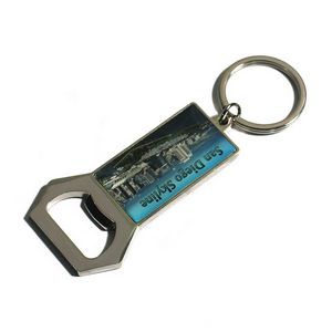 Vivid Full Color Bottle Opener Keyholder - Rectangle