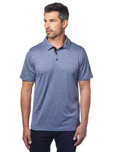 Walker Melange Snap-Button Polo
