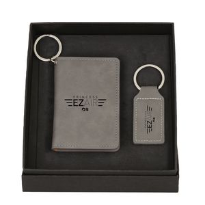 Wallet & Keychain Leatherette Set