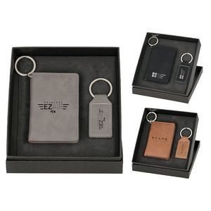 Wallet & Keychain Leatherette Set
