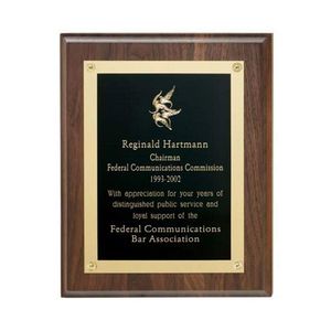Walnut Plaque w/Gold Edge Plate