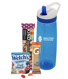 Water Bottle with Healthy Snacks