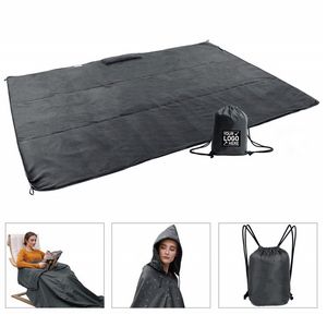 Waterproof Fleece Poncho Blanket for Rainy Weather