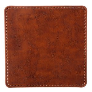 Watson Square PU Leather Coaster: Single