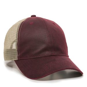 Weathered Canvas Cap w/Mesh Back