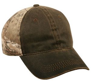 Weathered Cotton Cap w/Camo Back