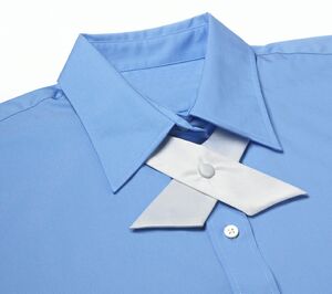 White Polyester Satin Crossover Tie