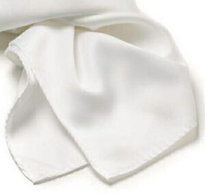 White Polyester Satin Scarf - 8"x45"