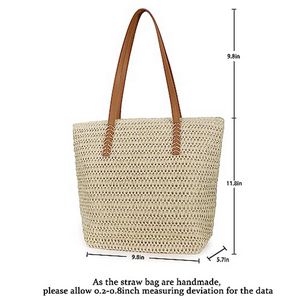 Women's Straw Beach Tote Bag