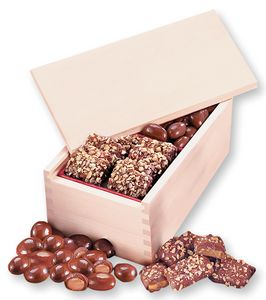 Wooden Collector's Box w/English Butter Toffee & Chocolate Covered Almonds