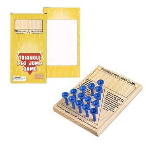 Wooden Triangle Jump Peg Game