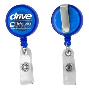 "Worthington VL" Round Retractable Badge Reel & Badge Holder w/Metal Slip Clip (Spot Color)