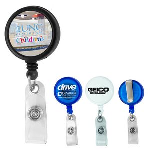 "Worthington VL" Round Retractable Badge Reel & Badge Holder w/Metal Slip Clip (Spot Color)
