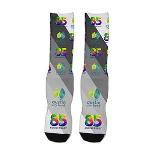 "Wye" Dye Sublimated Crew (Athletic) Socks (Pair)
