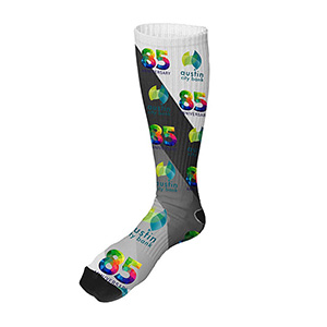 "Wye" Dye Sublimated Crew (Athletic) Socks (Pair)