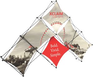 Xclaim 10ft 6 Quad Pyramid Fabric Popup Display Kit 01