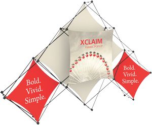 Xclaim 10ft 6 Quad Pyramid Fabric Popup Display Kit 02