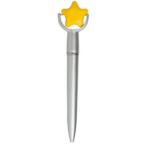 Yellow Star Squeeze Top Pen