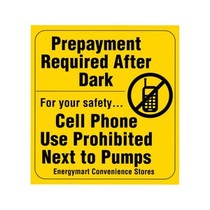 Yellow Vinyl Decal | Custom | Square Corner | Permanent Adhesive | 5 or Less Sq In