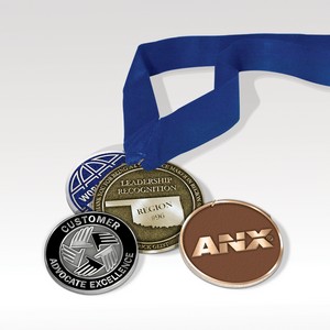 Zinc Medallion with Ribbon - Deep Relief 3" dia