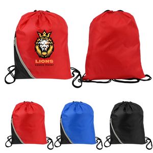 Zipper Pocket Drawstring Backpack