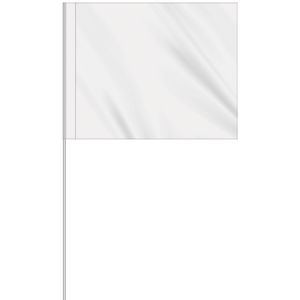 1-Color 4" x 5" Custom Vinyl Marking Flag w/ 18" Fiberglass Staff