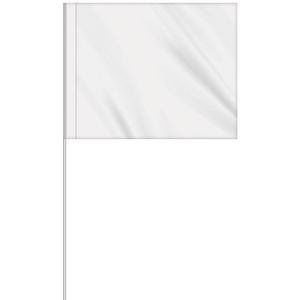 1-Color 4" x 5" Custom Vinyl Marking Flag w/ 24" Plastic Staff