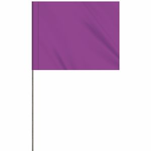1-Color 4" x 5" Custom Vinyl Marking Flag with 18" Wire