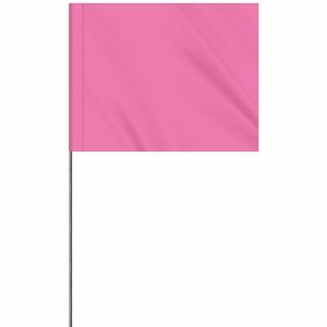 1-Color 4" x 5" Custom Vinyl Marking Flag with 24" Wire